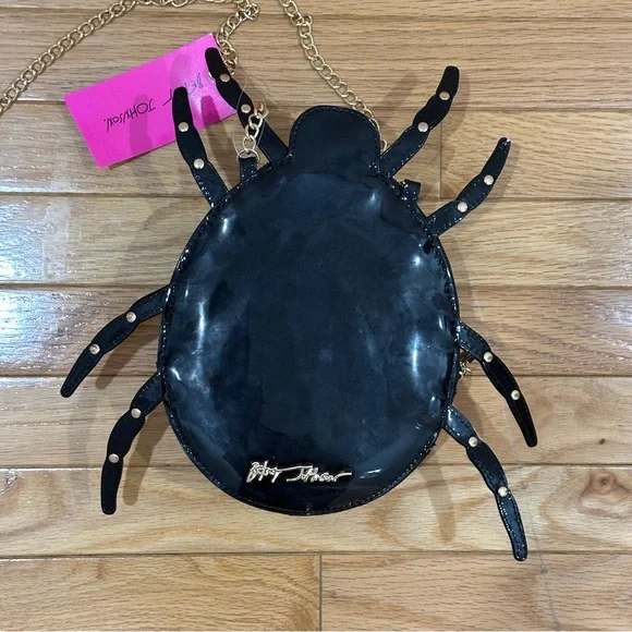 NWT Betsey Johnson Black Spider Shoulder Bag - Picture 6 of 10